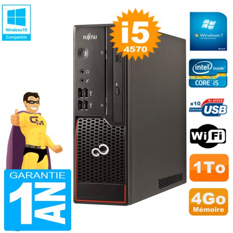 PC Fujitsu Esprimo C720 SFF Core I5-4570 4Go 1To Graveur DVD Wifi W7