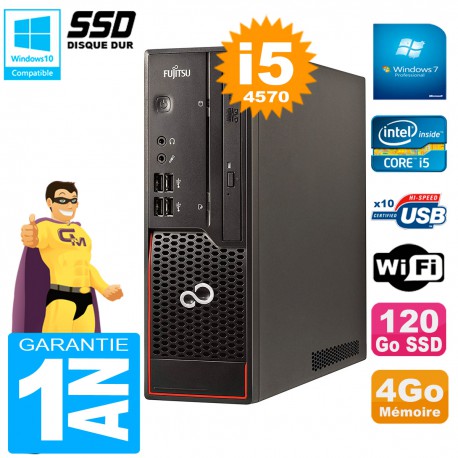 PC Fujitsu Esprimo C720 SFF Core I5-4570 4Go 120Go SSD Graveur DVD Wifi W7