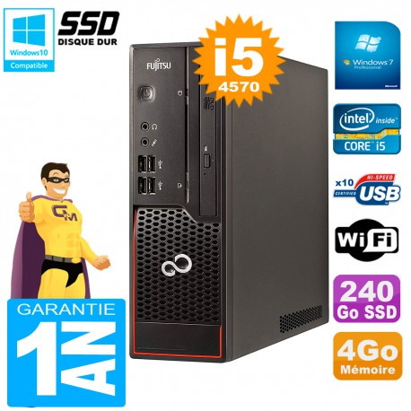 PC Fujitsu Esprimo C720 SFF Core I5-4570 4Go 240Go SSD Graveur DVD Wifi W7