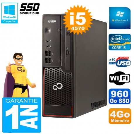 PC Fujitsu Esprimo C720 SFF Core I5-4570 4Go 960Go SSD Graveur DVD Wifi W7