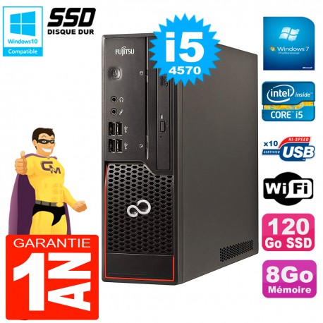 PC Fujitsu Esprimo C720 SFF Core I5-4570 8Go 120Go SSD Graveur DVD Wifi W7