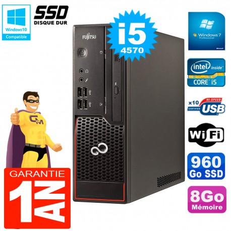 PC Fujitsu Esprimo C720 SFF Core I5-4570 8Go 960Go SSD Graveur DVD Wifi W7