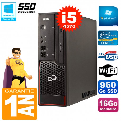PC Fujitsu Esprimo C720 SFF Core I5-4570 16Go 960Go SSD Graveur DVD Wifi W7