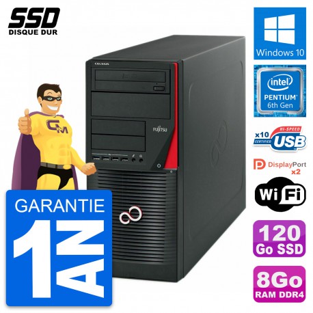 PC Tour Fujitsu Celsius W550n MT Pentium G4400 RAM 8Go SSD 120Go Windows 10 Wifi
