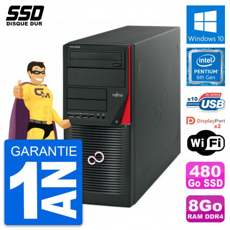 PC Tour Fujitsu Celsius W550n MT Pentium G4400 RAM 8Go SSD 480Go Windows 10 Wifi
