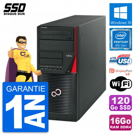 PC Tour Fujitsu Celsius W550n MT Intel G4400 RAM 16Go SSD 120Go Windows 10 Wifi