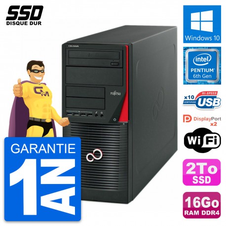 PC Tour Fujitsu Celsius W550n MT Pentium G4400 RAM 16Go SSD 2To Windows 10 Wifi