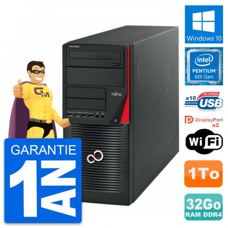 PC Tour Fujitsu Celsius W550n MT Intel G4400 RAM 32Go Disque 1To Windows 10 Wifi