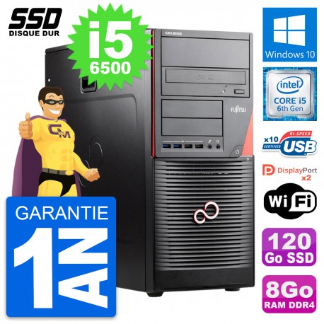 PC Tour Fujitsu Celsius W550n MT Intel i5-6500 RAM 8Go SSD 120Go Windows 10 Wifi