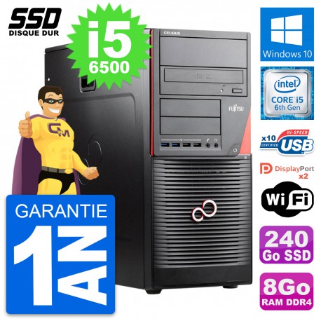 PC Tour Fujitsu Celsius W550n MT Intel i5-6500 RAM 8Go SSD 240Go Windows 10 Wifi