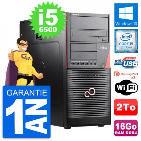 PC Tour Fujitsu Celsius W550n MT i5-6500 RAM 16Go Disque Dur 2To Windows 10 Wifi