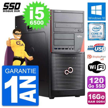 PC Tour Fujitsu Celsius W550n MT Core i5-6500 RAM 16Go SSD 120Go Windows 10 Wifi
