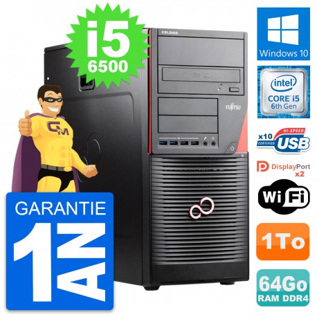 PC Tour Fujitsu Celsius W550n MT i5-6500 RAM 64Go Disque Dur 1To Windows 10 Wifi