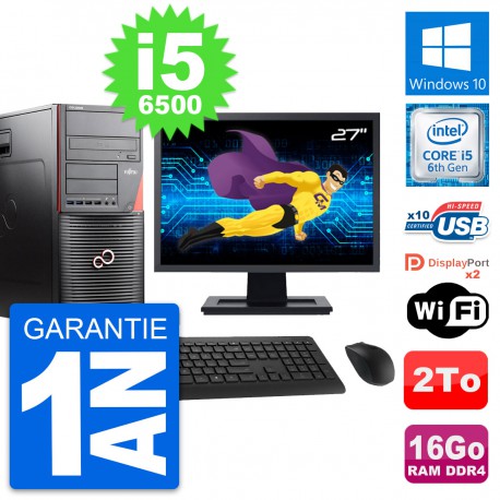 PC Tour Fujitsu W550n Ecran 27" Core i5-6500 RAM 16Go Disque 2To Windows 10 Wifi