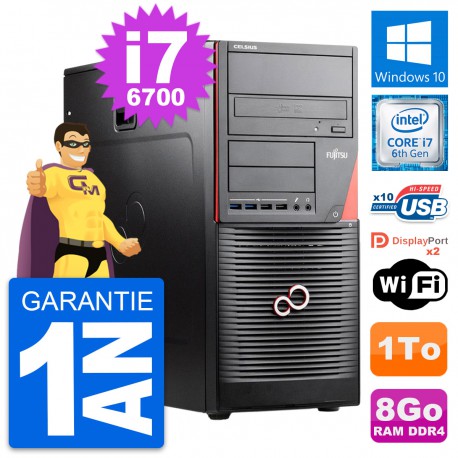 PC Tour Fujitsu Celsius W550n MT Core i7-6700 RAM 8Go Disque 1To Windows 10 Wifi
