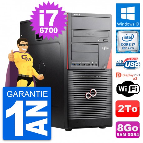 PC Tour Fujitsu Celsius W550n MT Core i7-6700 RAM 8Go Disque 2To Windows 10 Wifi
