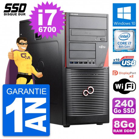 PC Tour Fujitsu Celsius W550n MT Intel i7-6700 RAM 8Go SSD 240Go Windows 10 Wifi