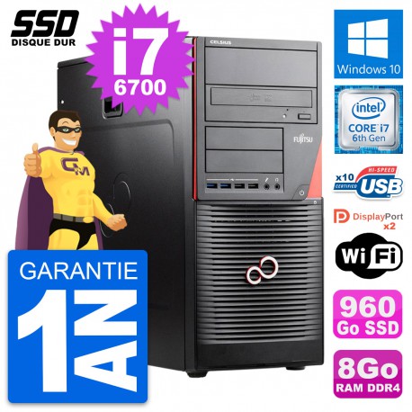 PC Tour Fujitsu Celsius W550n MT Intel i7-6700 RAM 8Go SSD 960Go Windows 10 Wifi