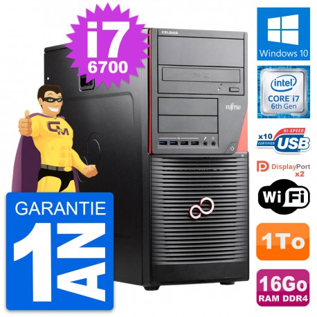 PC Tour Fujitsu Celsius W550n MT i7-6700 RAM 16Go Disque Dur 1To Windows 10 Wifi