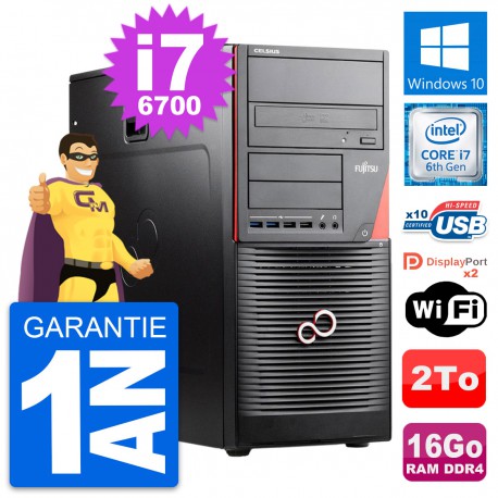 PC Tour Fujitsu Celsius W550n MT i7-6700 RAM 16Go Disque Dur 2To Windows 10 Wifi