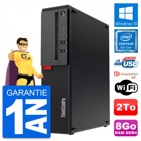 PC Lenovo ThinkCentre M910s SFF Pentium G4400 RAM 8Go Disque 2To Windows 10 Wifi