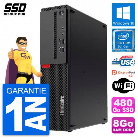 PC Lenovo ThinkCentre M910s SFF Pentium G4400 RAM 8Go SSD 480Go Windows 10 Wifi