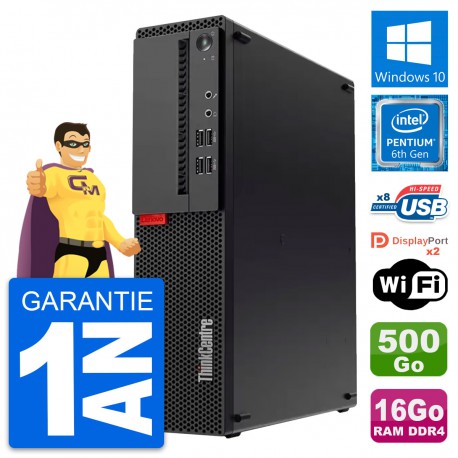 PC Lenovo ThinkCentre M910s SFF G4400 RAM 16Go Disque Dur 500Go Windows 10 Wifi