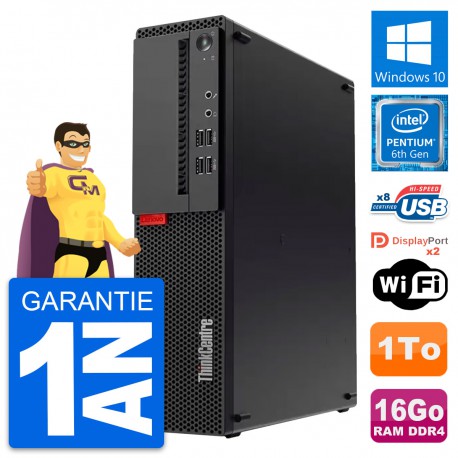 PC Lenovo ThinkCentre M910s SFF Intel G4400 RAM 16Go Disque 1To Windows 10 Wifi