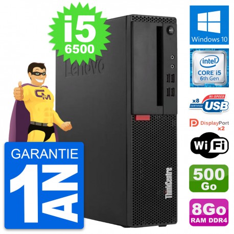 PC Lenovo ThinkCentre M910s SFF i5-6500 RAM 8Go Disque Dur 500Go Windows 10 Wifi