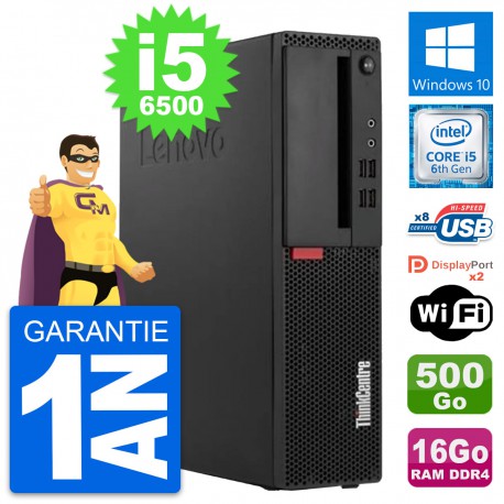 PC Lenovo ThinkCentre M910s SFF i5-6500 RAM 16Go Disque 500Go Windows 10 Wifi