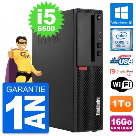 PC Lenovo ThinkCentre M910s SFF Core i5-6500 RAM 16Go Disque 1To Windows 10 Wifi