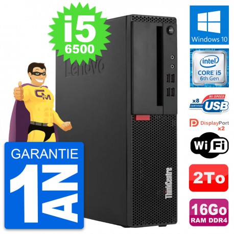 PC Lenovo ThinkCentre M910s SFF Core i5-6500 RAM 16Go Disque 2To Windows 10 Wifi