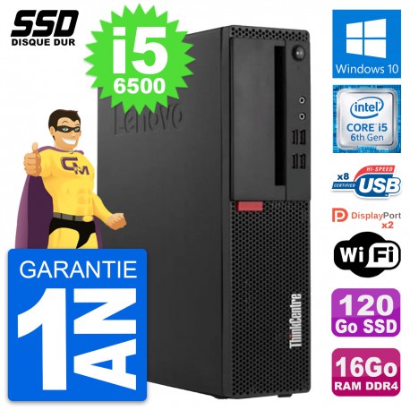 PC Lenovo ThinkCentre M910s SFF Intel i5-6500 RAM 16Go SSD 120Go Windows 10 Wifi