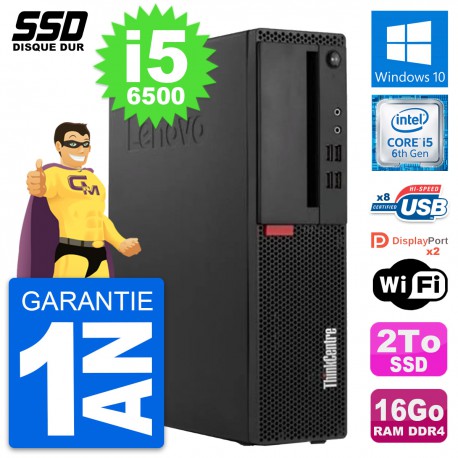 PC Lenovo ThinkCentre M910s SFF Intel i5-6500 RAM 16Go SSD 2To Windows 10 Wifi