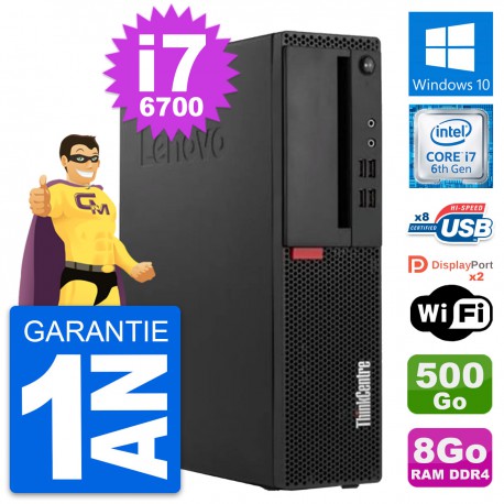 PC Lenovo ThinkCentre M910s SFF i7-6700 RAM 8Go Disque Dur 500Go Windows 10 Wifi