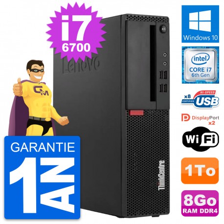 PC Lenovo ThinkCentre M910s SFF Intel i7-6700 RAM 8Go Disque 1To Windows 10 Wifi