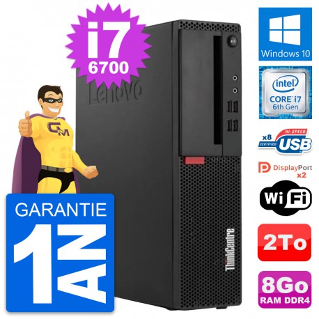 PC Lenovo ThinkCentre M910s SFF Intel i7-6700 RAM 8Go Disque 2To Windows 10 Wifi