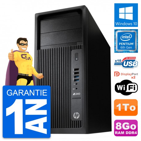 PC Tour HP WorkStation Z240 MT Pentium G4400 RAM 8Go Disque 1To Windows 10 Wifi