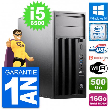 PC Tour HP WorkStation Z240 Intel i5-6500 RAM 16Go Disque 500Go Windows 10 Wifi