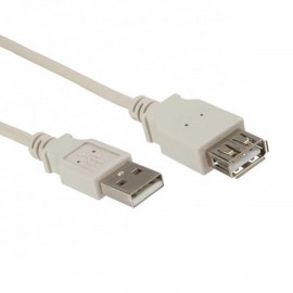 Câble Extension Rallonge 1x USB 2.0 A Mâle 1x USB 2.0 A Femelle 200cm Beige