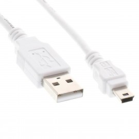 Câble Adaptateur Externe 1x USB 2.0 A Mâle vers 1x Mini USB Mâle 16cm Blanc