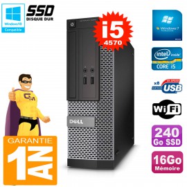 PC DELL 3020 SFF Core I5-4570 RAM 16Go Disque 240 Go SSD Graveur DVD Wifi W7