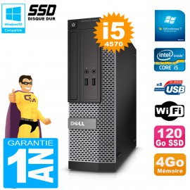 PC DELL 3020 SFF Core I5-4570 RAM 4Go Disque Dur 120 Go SSD Graveur DVD Wifi W7