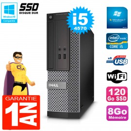 PC DELL 3020 SFF Core I5-4570 RAM 8Go Disque Dur 120 Go SSD Graveur DVD Wifi W7