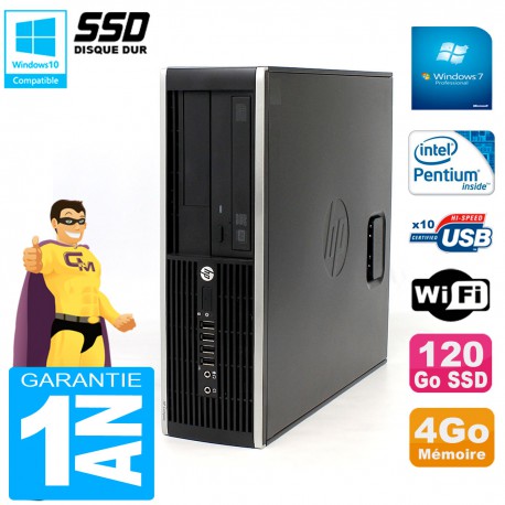 PC HP Compaq 8300 SFF Intel G850 RAM 4Go Disque 120 Go SSD Graveur DVD Wifi W7
