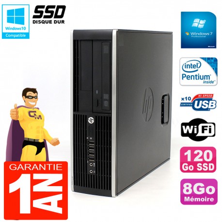 PC HP Compaq 8300 SFF Intel G850 RAM 8Go Disque 120 Go SSD Graveur DVD Wifi W7