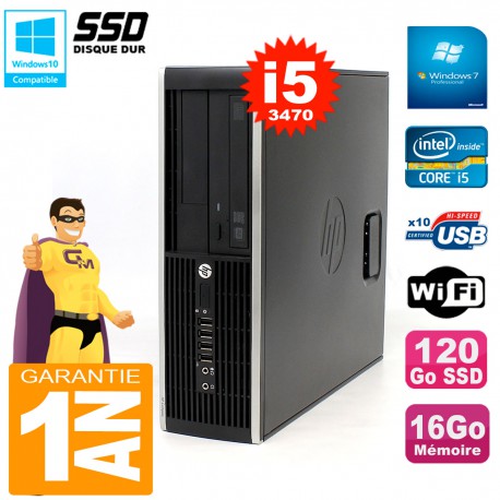 PC HP Compaq 8300 SFF Core I5-3470 RAM 16Go Disque 120 Go SSD Graveur DVD Wifi W7