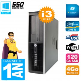 PC HP Compaq 8200 SFF Core I3-2120 RAM 4Go Disque 120 Go SSD Graveur DVD Wifi W7