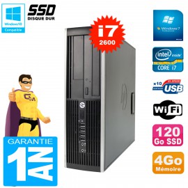 PC HP Compaq 8200 SFF Core I7-2600 RAM 4Go Disque 120 Go SSD Graveur DVD Wifi W7