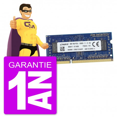 4Go RAM DDR3 PC3L-12800S Kingston 9995417-157.A00G KNWMX1-ETB SODIMM PC Portable